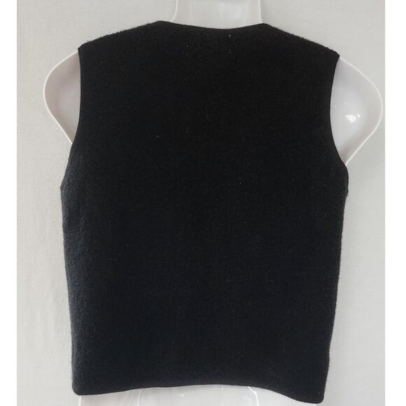 Vtg Casual Corner Boho Black Wool Sleeveless Vest with Zipper, Pockets W Med - Picture 2 of 7